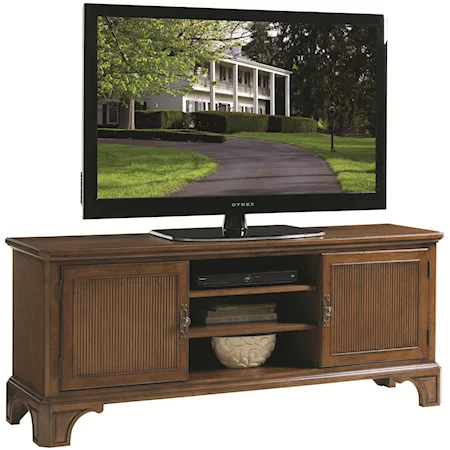 Livingston Two-Door Six-Shelf Entertainment Console with Wire Mangament